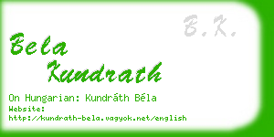 bela kundrath business card